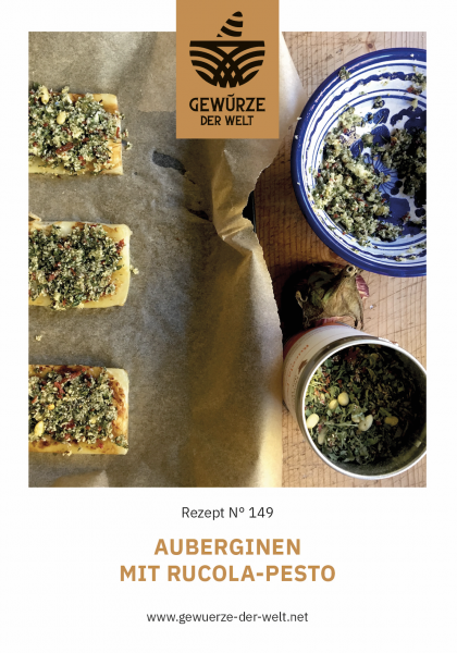 Rezeptkarte N°149 Auberginen mit Rucola