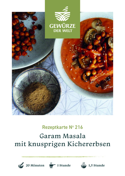 Rezeptkarte N°216 Garam Masala mit knusprigen Kichererbsen