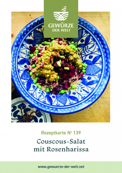Rezeptkarte N°139 Couscous-Salat mit Rosenharissa