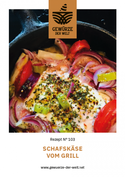 Rezeptkarte N°103 Schafskäse vom Grill