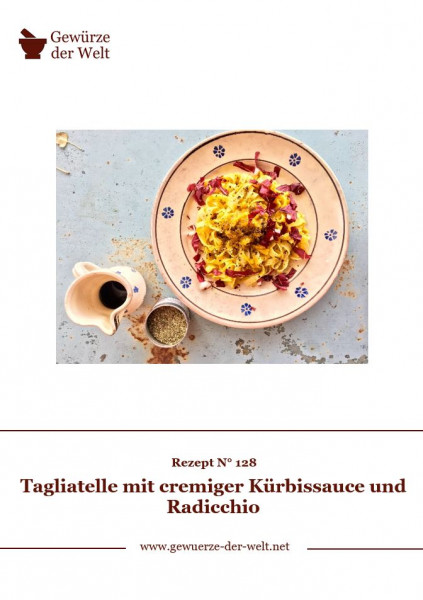 Rezeptkarte N°128 Tagliatelle mit cremiger Kürbissauce