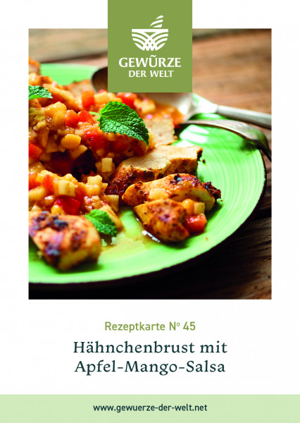 Rezeptkarte N°45 Hähnchenbrust Apfel Mango Salsa
