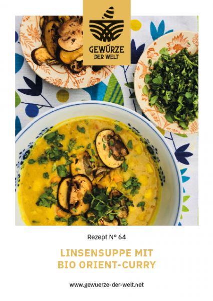 Rezeptkarte N°64 Linsen mit Bio Orient-Curry
