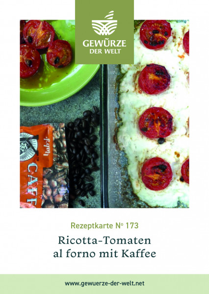 Rezeptkarte N°173 Ricotta-Tomaten al Forno mit Kaffee