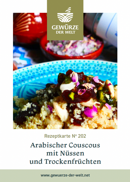 Rezeptkarte N°202 Arabischer Couscous mit Nüssen und Trockenfrüchten