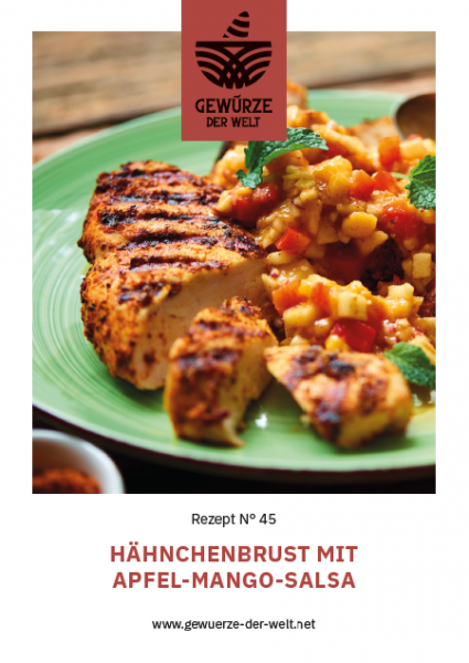 Rezeptkarte N°45 Hähnchenbrust Apfel Mango Salsa