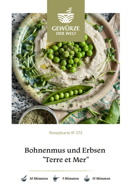 Rezeptkarte N°273 Bohnenmus und Erbsen "Terre et Mer"