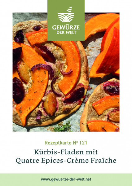 Rezeptkarte N°121 Kürbis-Fladen mit Quatre