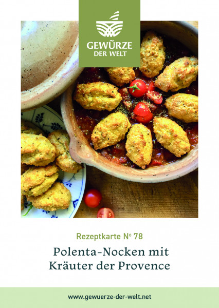 Rezeptkarte N°78 Kräuter der Provence Polenta Nocken