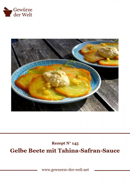 Rezeptkarte N°145 Gelbe Beete mit Tahina-Safran-Sauce