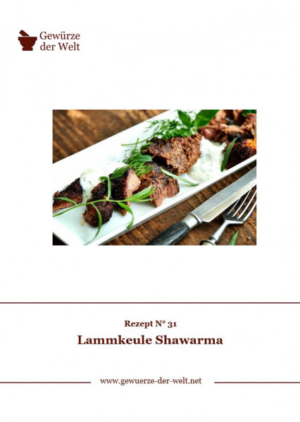 Rezeptkarte N°31 Lammkeule Shawarma