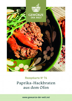 Rezeptkarte N°76 Paprika-Hackbraten aus dem Ofen Rezeptkarte N°76 Paprika-Hackbraten aus dem Ofen