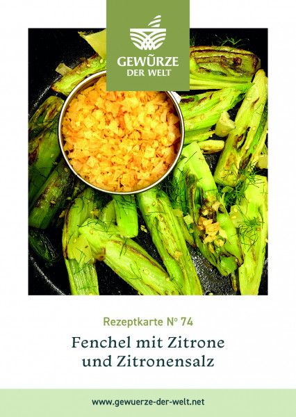 Rezeptkarte N°74 Fenchel mit Zitrone und Zitronensalz