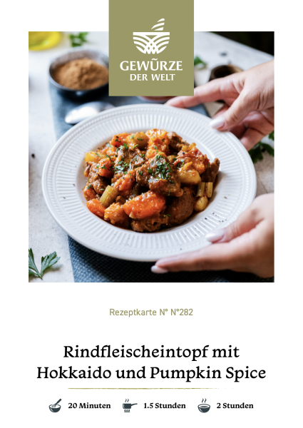 Rezeptkarte N°282 Rindfleischeintopf mit Hokkaido und Pumpkin Spice