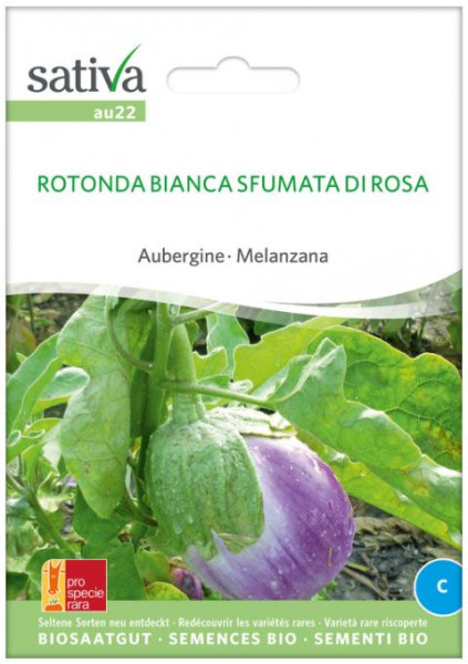 Bio Saatgut - Aubergine Rotonda Bianca Sfumata di Rosa