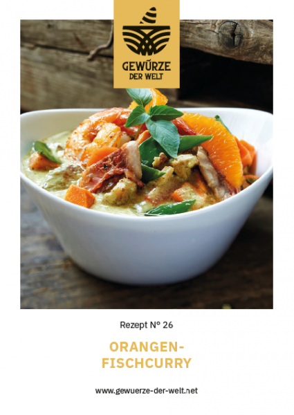 Rezeptkarte N°26 Orangen-Fischcurry