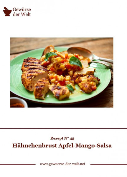 Rezeptkarte N°45 Hähnchenbrust Apfel Mango Salsa