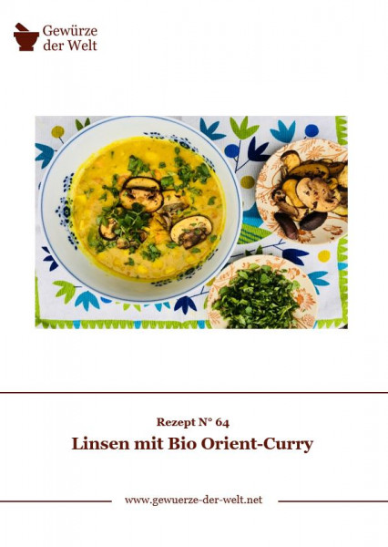 Rezeptkarte N°64 Linsen mit Bio Orient-Curry
