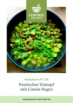 Rezeptkarte N°140 Persischer Eintopf mit Limón Negro Rezeptkarte N°140 Persischer Eintopf mit Limón Negro