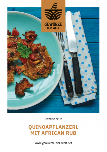 Rezeptkarte N°2 Quinoapflanzerl African Rub