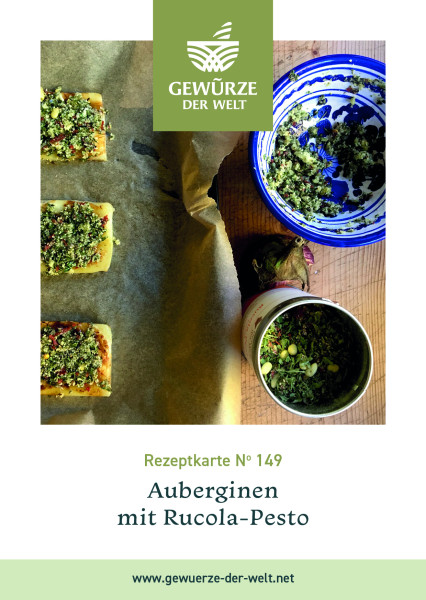 Rezeptkarte N°149 Auberginen mit Rucola