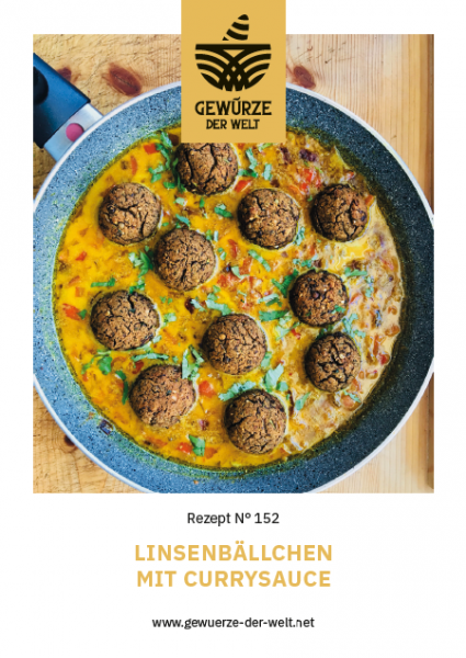 Rezeptkarte N°152 Linsenbällchen mit Currysauce