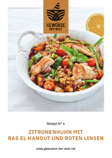 Rezeptkarte N°6 Zitronenhuhn Ras el Hanout