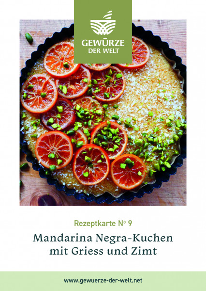 Rezeptkarte N°9 Mandarina Negra-Kuchen mit Griess und Zimt