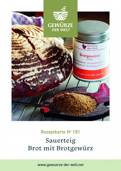 Rezeptkarte N°181 Sauerteig - Brot mit Brotgewürz