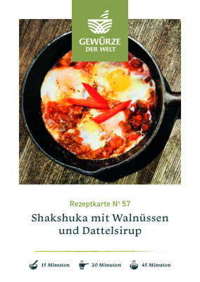 Rezeptkarte N°57 Shakshuka mit Walnüssen Rezeptkarte N°57 Shakshuka mit Walnüssen