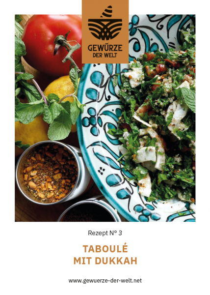 Rezeptkarte N°3 Taboulé mit Dukkah