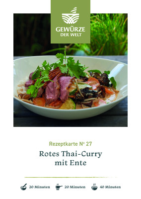 Rezeptkarte N°27 Rotes Thaicurry mit Ente Rezeptkarte N°27 Rotes Thaicurry mit Ente