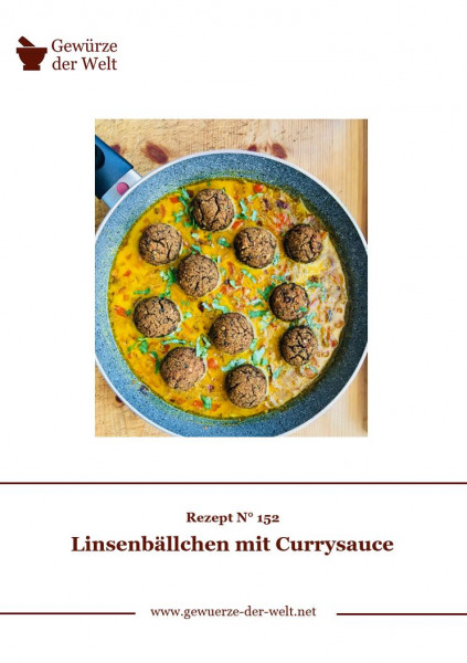 Rezeptkarte N°152 Linsenbällchen mit Currysauce