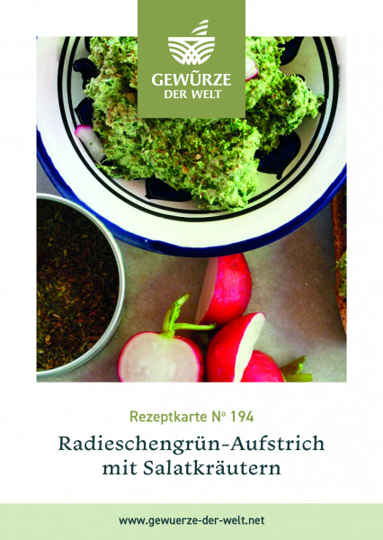 Rezeptkarte N°194 Radieschengrün - Aufstrich mit Salatkräutern