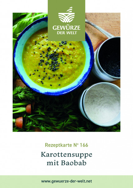 Rezeptkarte N°166 Karottensuppe mit Baobab