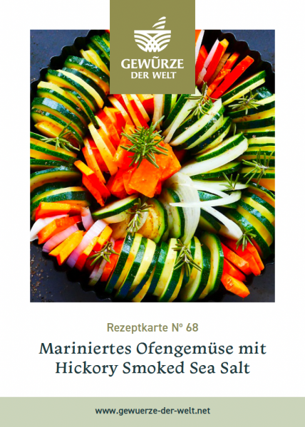 Rezeptkarte N°68 Mariniertes Ofengemüse mit Hickory Smoked Sea Salt