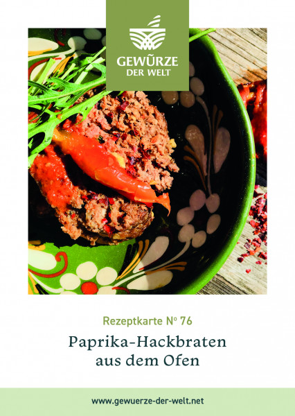 Rezeptkarte N°76 Paprika-Hackbraten aus dem Ofen