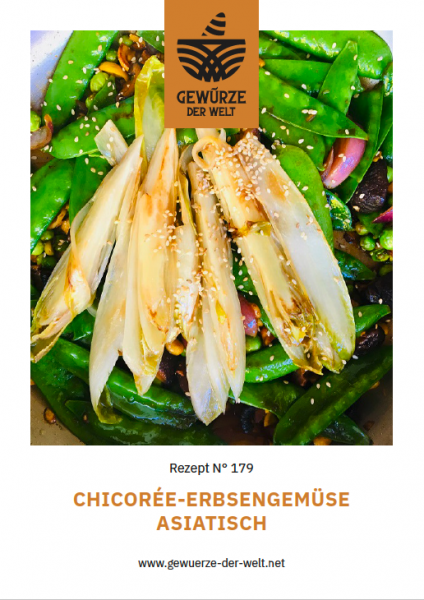 Rezeptkarte N°179 Chicorée - Erbsengemüse asiatisch