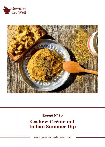 Rezeptkarte N°80 Cashew-Crème Indian Summer Dip