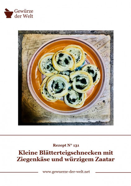 Rezeptkarte N°131 Zaatar-Blätterteigschnecken