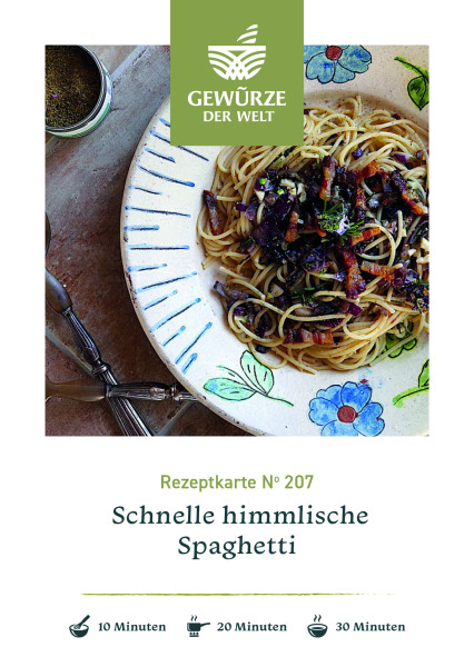 Rezeptkarte N°207 Schnelle himmlische Spaghetti