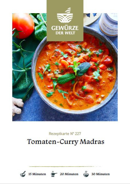 Rezeptkarte N°227 Tomaten-Curry Madras