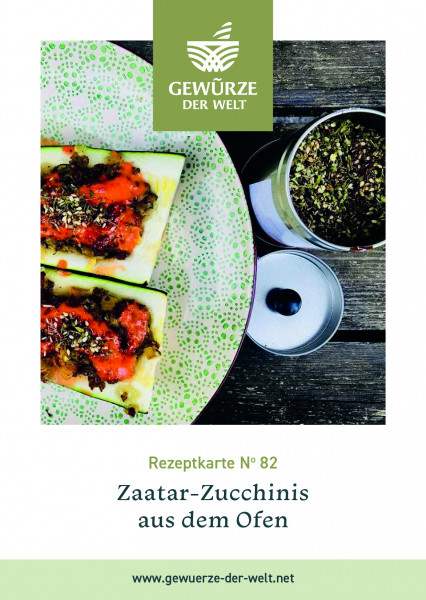 Rezeptkarte N°82 Zaatar Zucchinis aus dem Ofen