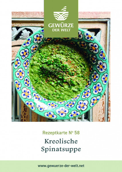 Rezeptkarte N°58 Kreolische Spinatsuppe