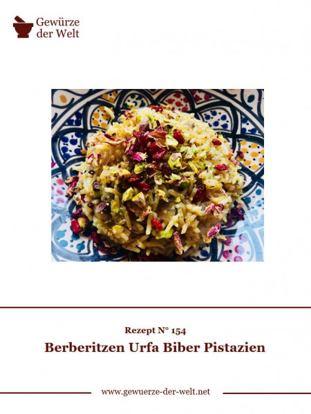Rezeptkarte N°154 Berberitzen Urfa Biber Pistazien