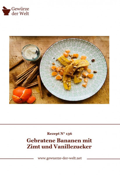 Rezeptkarte N°136 Gebratene Bananen mit Zimt und Vanillezucker