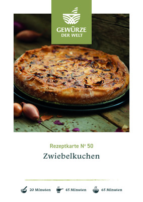 Rezeptkarte N°50 Zwiebelkuchen Rezeptkarte N°50 Zwiebelkuchen