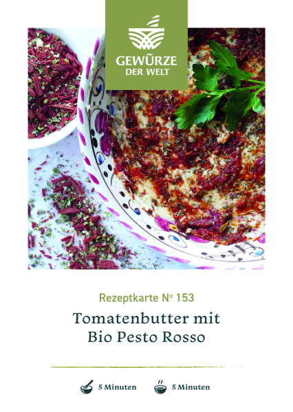 Rezeptkarte N°153 Tomatenbutter mit Bio Pesto Rosso