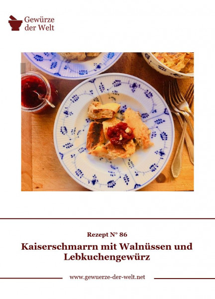Rezeptkarte N°86 Kaiserschmarrn mit Walnüssen und Lebkuchengewürz