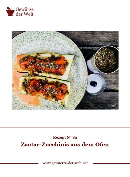Rezeptkarte N°82 Zaatar Zucchinis aus dem Ofen